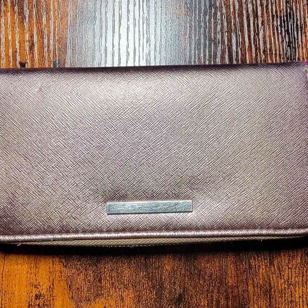 Womens Zippered Wallet Pink Shimmer